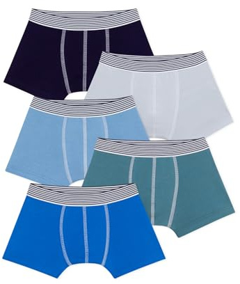 Petit Bateau Set di Boxer per Bambini in Cotone Tinta Unita, Multicolore, 4 Anni
