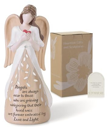 Sympathy Gift for Loss of Loved One: Sentimental Remembrance Memorial Gift with Thoughtful Words - Hand-Painted Guardian Angel Figurine for Home Decor