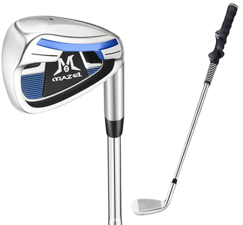 MAZEL Short 7 Iron Golf Club for Kids Boys & Girls Aged 6-9 Years - Junior Practice Golf Iron,24.5 Inch (Blue)