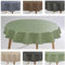 laro Rund 140 cm Wachstuchtischdecke Tischdecke Abwaschbar PVC Leinenoptik, Muster:Leinenoptik Grün Rund 140cm, Größe:Rund 140cm