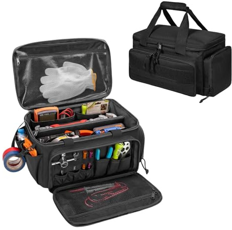 BEIYUANYA Tragbare Werkzeugtasche, Werkzeugtasche mit mehreren Taschen für Männer, Elektriker-Werkzeug-Organizer, Aufbewahrung mit Reibung und dick für Reparaturmann, Elektriker, Tischler