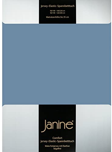 Janine Spannbettlaken Elastic - extra weiches und elastisches Spannbetttuch - für Matratzen 140x200cm bis 160x220cm denimblau