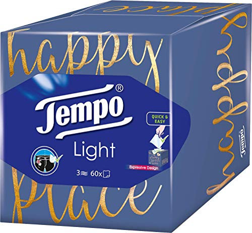 Tempo Light Box Papiertücher, Würfel-Box, 6 x 60 Tücher (360 Tücher) - Die Verpackung kann variieren