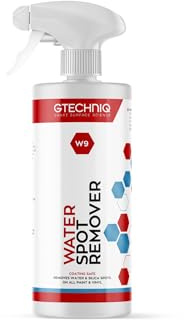 Gtechniq W9 Water Spot Remover for Cars, 17 fl oz | Advanced Solution Easily Removes Stubborn Water and Silica Spots from Bodywork, Suitable for Glass, All Paint Types and Vinyl