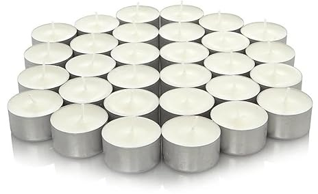 We Can Source It Ltd – 300 White Tea Light Candles Unscented – 8 Hour Burn Time – Smokeless, Non-Toxic, Clean Burning – Ideal for Christmas, Weddings, Parties, Power Cuts & Everyday Use
