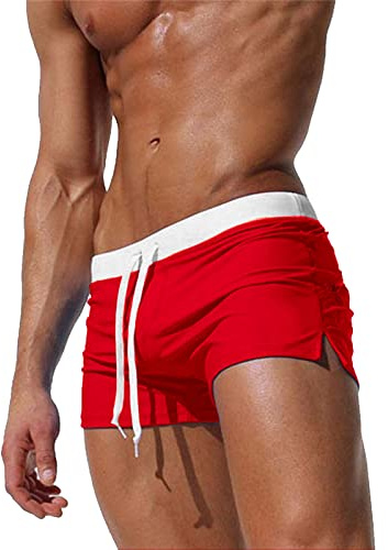 TMEOG Herrbadbyxor, badshorts, poolbadbyxor, sportshorts boxershorts, kort, hav, korta surfshorts för män med ficka och dragsko