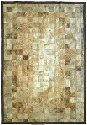 Vip Leather Nueva Alfombra de Piel de Vaca Patchwork. Diseno Exclusivo. Cod Mart D540 (90 x 120 cm)