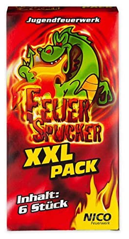 Nico 36 Feuerspucker XXL 6 x 6Stück Vulkane, Jugendfeuerwerk, für Party, Silvester, Geburtstag von Aktivhandel