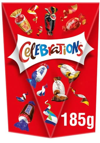 Celebrations Chocolate Gift Box, 185g Assorted Chocolates Snack Box With Mini Chocolate Bars & Biscuits