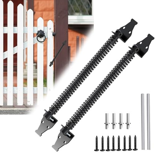 Lot De 2 Ferme-Portes Automatiques, 36cm Ferme Porte à Ressort Réglable Automatic Door Closer Ressort De Porte Pour Porte De Jardin, Porte En Bois Et Clôture Agricoles
