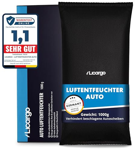 LICARGO Luftentfeuchter Auto 1 kg - Beschlagfreie Scheiben & klare Sicht - Auto Entfeuchter extra stark mit Naturgranulat, wiederverwendbar - gegen Feuchtigkeit & Schimmel im Autoinnenraum