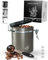 Pro@Home43® - Kaffeedose luftdicht 500g - Gun Metal - Kaffeebohnen Vorratsbehälter 1,5L aus Edelstahl mit Kalenderfunktion, inkl. Dosierlöffel und 4x C02 Ersatzventilen, stilvolle Verpackung