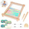 JABNOW Webrahmen für Kinder,DIY Webrahmen Set 28x24cm,Weben Groß für Kinder ab 4 5 6 7 8 9 10 Jahre,Webbrett Holz mit Nadel, Kamm,Weißer Faden,Farbige Wolle,Idea für Anfänger, Kinder