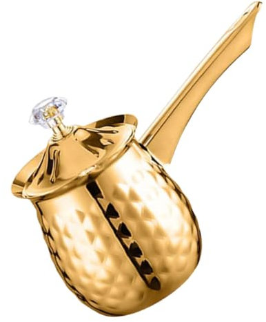 SHOWERORO Cafetera Turca Vintage 400ml De Metal Dorada Olla Pequeña Para Café Espresso Calentador De Leche Diseño Retro Para Del Café Adecuado Para Camping y Estufa