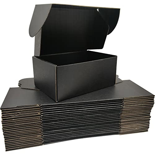 Cenoid Kleine Versandkartons 230x150x100 mm Schwarz Maxibrief Warensendung Karton Versandboxen Verpackungskartons Pakete für Versand (25 Stück)