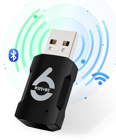 WLAN Stick für PC Bluetooth Adapter, RENGOGA AX900Mbps USB WLAN Adapter 5,8Ghz/2,4Ghz WiFi 6 Bluetooth Dongle, Free Drive 5.3 Bluetooth Stick für PC, USB WiFi Stick für PC/Desktop/Laptop Win 10/11