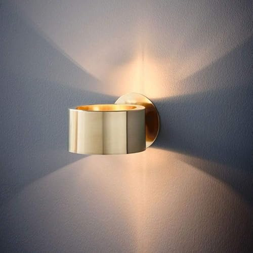Indoor Wall Lights Living Room Up Down Wall Light Bedside Brass Finish Wall Lamp Exhibition Led Uplighters Spot Downlighter Internal Wall Lighting