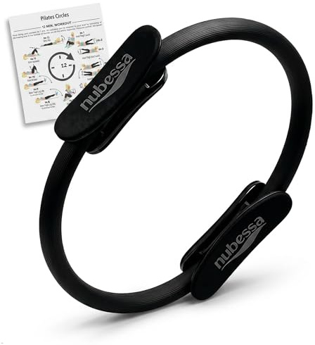 nubessa Pilates Ring 15 Inch for core strength | Magic Circle Pilates ring with Dual Padded Handles & 12-Minute Pilates circles Workout Guide, Durable for Home Workout, Fitness & Strength