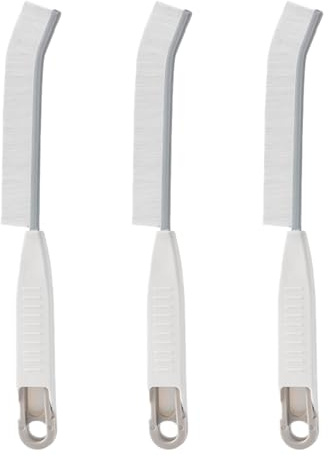 Laphontab Juego de cepillos de limpieza de esquinas, 3 cepillos de cerdas duras con función de suspensión y clip, cepillo de limpieza para azulejos, baño y cocina, cepillo para juntas para grietas