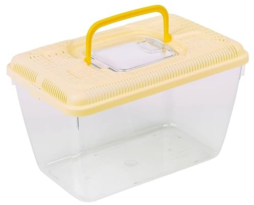 URBNLIVING Plastic Reptile Terrarium Transport Box | Snake, Spider, Tarantula & Insect Carrier | Small Animal & Fish Tank Container - Yellow