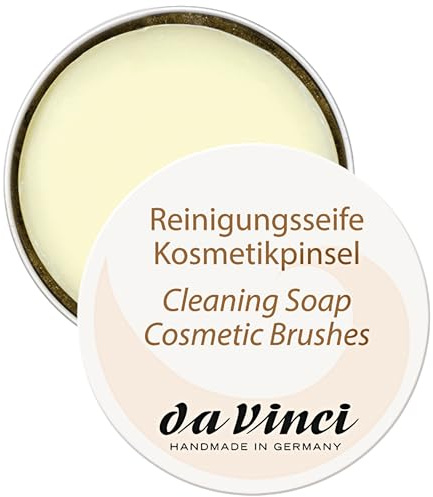da Vinci, Pinselseife, Reinigungsseife 40g, vegan, Reinigung & Pflege für Kosmetikpinsel & Beautyblender, rückfettend für geschmeidige Pinselhaare, Zitronenduft, Made in Germany