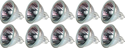 GE Halogen Flood Light Bulbs, MR16 Flood Lights, 20-Watt, 275 Lumen, 2-Pin GX5.3 Base, White, 10-Pack, Indoor Flood Light Bulb, Recessed Light Bulbs for Indoors