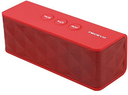TECEVO T4 NFC Bluetooth Wireless Speaker With Enhanced Bass Portable & Rechargeable Built-in Microphone 10W RMS - Red