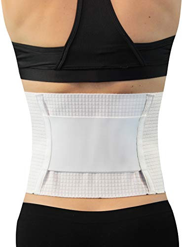 Hydas Rückenstützbandage Stark Gürtel für einen gesunden Rücken und korrekte Haltung Bandage bei Rückenschmerzen und Muskelschwäche (Starke Stützkraft) Weiß Einheitsgröße