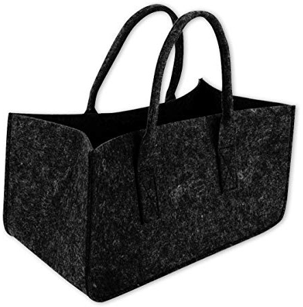 Närbild filtväska vedväska filtkorg korg vedkorg filt tidningsställ shoppingväska tidningskorg, ca 50 x 25 x 25 cm (antracit)