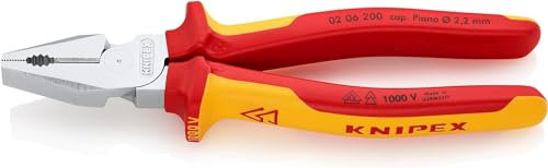KNIPEX Kraft-Kombizange verchromt isoliert mit Mehrkomponenten-Hüllen, VDE-geprüft 200 mm, 02 06 200