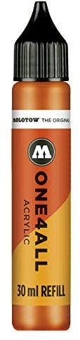 Molotow ONE4ALL Refill Acryl, Farbe 085 dare orange 30 ml, Nachfülltinte für Permanentmarker