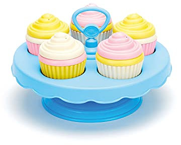 Green Toys 8601152, Cupcake Set für Kinderküche, Spielküche Rollenspiel, nachhaltiges Küchenspielzeug für Kinder ab 24 Monaten, 16-teilig