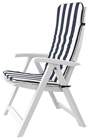 Morbidissimi Cuscino Copri Sedia Sdraio da Giardino 45x120 cm Righe MOD. Relax P519 Blu