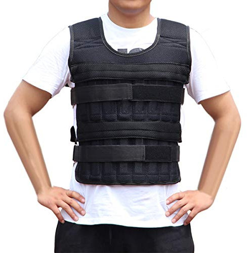 SOONHUA Gewichtsweste,für bis zu 15 Kg Verstellbare Ladegewichte Jacke Gewichtsweste für Das Fitnesstraining Mann & Frau (Leere Taschen, Gewichte Nicht inbegriffen)