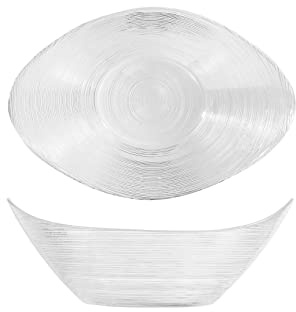 H&H 820298 Coppa Ovale Circle, Vetro Trasparente, 25 cm