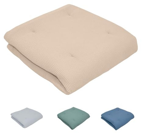 ULLENBOOM ® Manta de gateo 140x140 cm acolchada en beige (Made in EU) - manta de gateo para el bebé con 100% algodón ÖkoTex, perfecta como manta para el bebé y como alfombra de juego