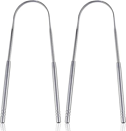 NASHnal Tongue Scraper with Case Travel (2 Pack), Bad Breath Treatment Tongue Scrapers for Adults, Medical Grade,100% Stainless Steel for Oral Care, Easy to Use Tongue Cleaner for Hygiene