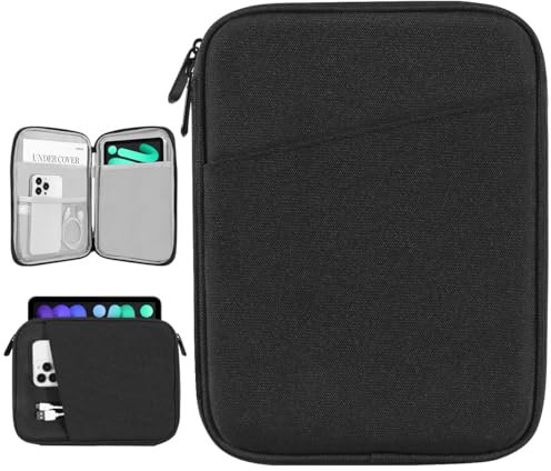 Dadanism 8-9 Pulgadas Bolsa Protectora de Tablet para iPad Mini 7/6 8,3 2024/2021, iPad Mini 5/4/3/2/1 7,9, Galaxy Tab A7 Lite 8,7/Tab A 8,0, Tab M8 (4/3/2) 8, Tab M9 9 2023, Negro