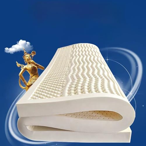 NaKeah Latex Mattress, 7 Zones Support - Natural Latex Soft Mattress Topper for Relieves Pressure, Soft & Breathable, Natural Latex Mattress,5cm,200x200cm