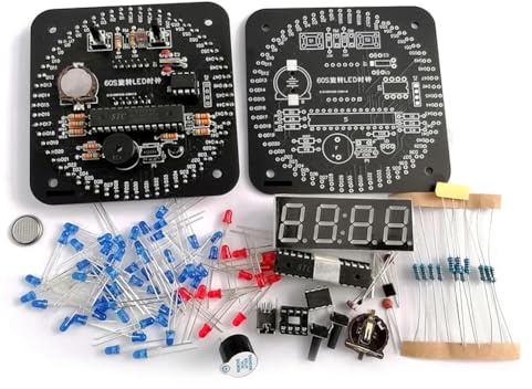 Kit di orologio elettronico a LED digitale a 4 bit con orologio elettronico rotante a LED elettronico per esercitarsi con scheda di apprendimento Kit fai da te per adulti Kit di progetto di saldatura