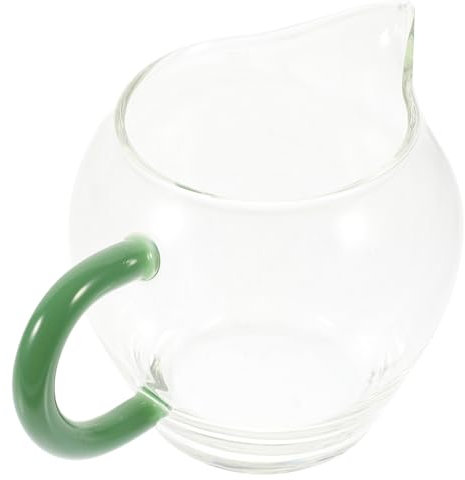 Hoement Gravy Boat Handle 300ml Glass Sauce Dispenser Heat-Resistant Gravy Pitcher for Tea Juice and Sauces for Home Dining and Parties