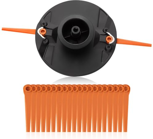 【Upgrade 】Doppelklinge Messerteller Kompatibel für Gardena Artikel 9876, 9878, 14700, 14701, Rasentrimmer Ersatzmesserteller Zubehör,20 Stück Klingen