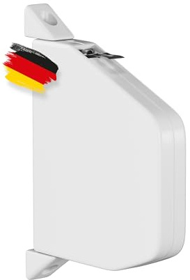 BAUHELD® Schnurwickler ohne Schnur [Made in Germany] - Mini Rollladen Aufwickler mit Einfädelautomatik - Aufputz Aufroller für 5m Rolladen-Schnur - 180 Grad Schwenkbar - Lochabstand 153mm - Weiß
