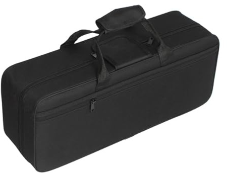 JOINPAYA Paquet à Dos Trompette en Tissu Oxford Noir, Étanche avec Double Compartiment Zippé et Doubles Bretelles pour Transport Confortable des Accessoires de Musique