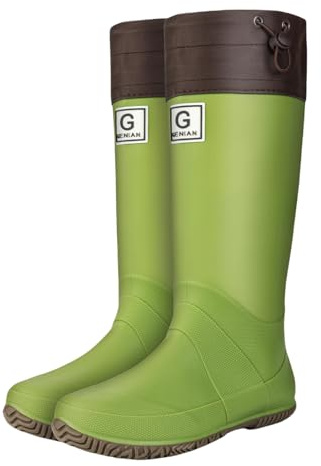Bottes de pluie imperméables en caoutchouc pour femme - Bottes de pluie hautes - Bottes de pluie pliables - Antidérapantes - Longue tige - Chaussures en caoutchouc tendance - Respirantes - Chaussures