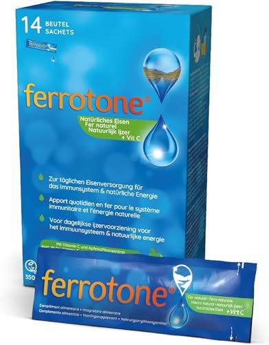 Ferrotone Apfel: Eisen aus natürlicher Quelle, mit Vitamin C für eine sehr gute Aufnahme, flüssig, 14 x 25ml Beutel