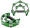 Flexzion Tamburin, Handtrommel - 2er-Pack, 25cm Schellenkranz mit Handgriff, Musik Schlaginstrument, zweireihig Schellenring in Halbmond-Form Rahmen, mit 20 Paar Metall Schellen, Grün