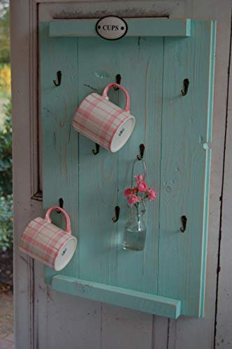 windschief-living Landhaus Tassenregal Cups Camilla Tassenhalter Handgefertigt Shabby Chic