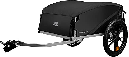 Retrospec Rover Hauler Remorque de vélo Cargo | Cadre Pliable et Tissu résistant aux intempéries | Grand Porte-Bagages | Convient aux Roues de vélo de 50,8 cm à 73,7 cm | Noir