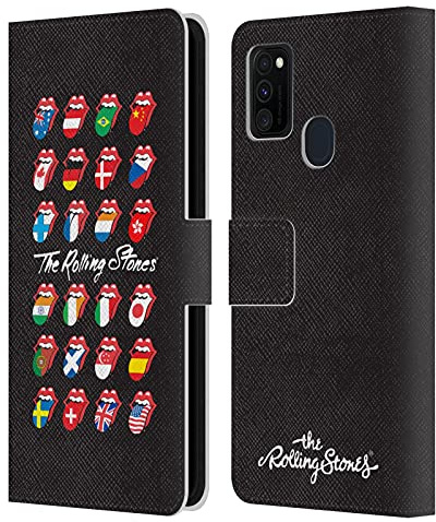 Head Case Designs Officially Licensed The Rolling Stones Flag Poster Licks Collection Leather Wallet Case Compatible with Galaxy M30s (2019)/M21 (2020)